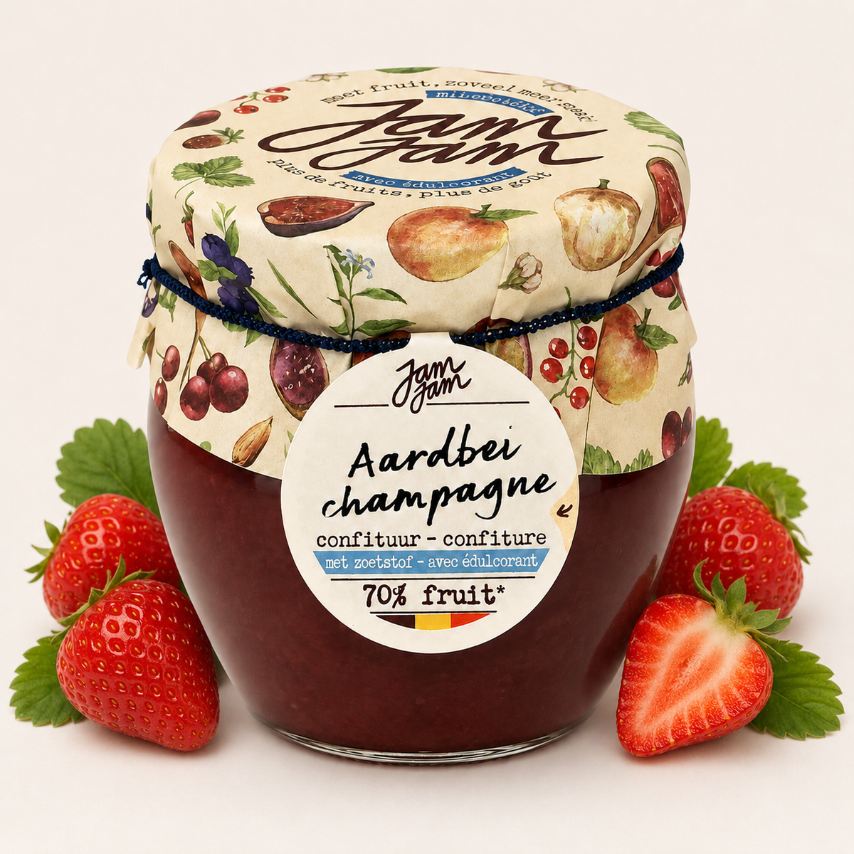 Jam Jam Ambachtelijke Confituur met Zoetstof – (212 ml)