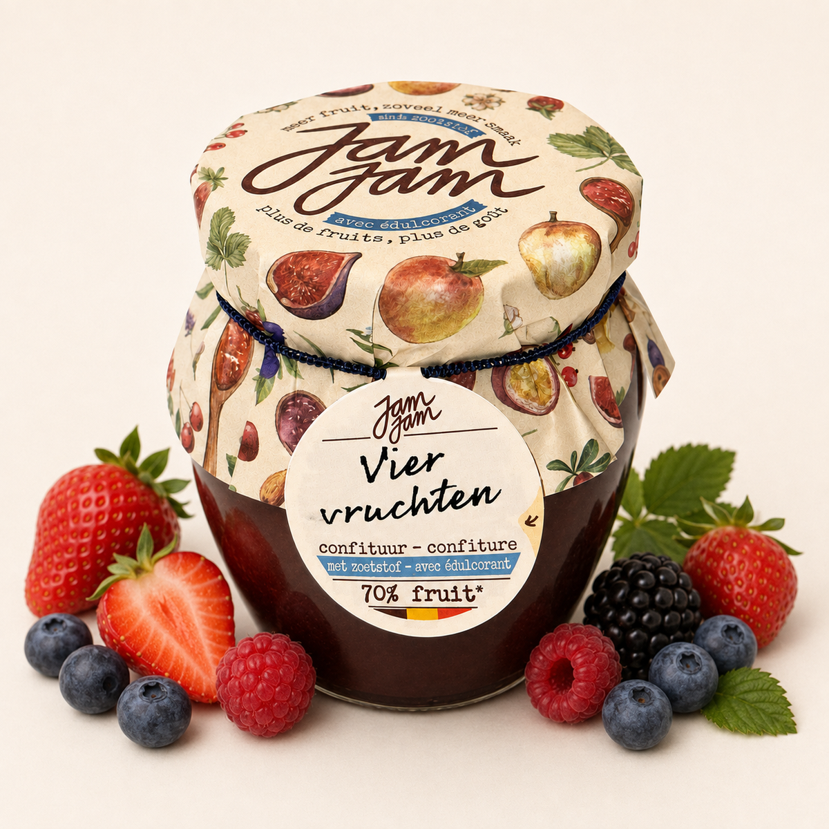 Jam Jam Ambachtelijke Confituur met Zoetstof – (212 ml)